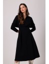 Rozkloszowana sukienka dzianinowa - czarna