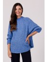 Sweter z nietoperzowymi rękawami - lazurowy