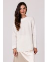 Sweter z nietoperzowymi rękawami - biały
