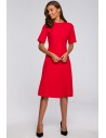 Sukienka z kopertowym dołem - czerwona OUTLET