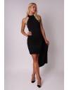 Sukienka mini z drapowaniem - czarna