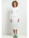 Bawełniana spódnica midi - biała