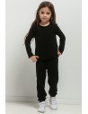 Spodnie dresowe typu jogger dla dziewczynki - czarne