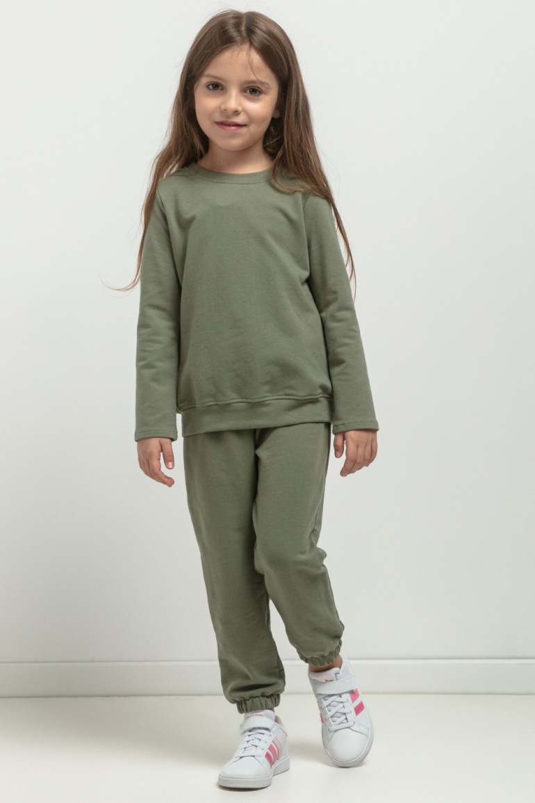CM7768 Spodnie dresowe typu jogger dla dziewczynki - zielone