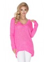 Luźny sweter oversize - różowy