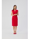 Sukienka ołówkowa z podwójnym dekoltem - czerwona