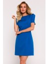 Sukienka mini z ozdobnymi rękawami - niebieska
