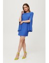 Sukienka mini z rozciętymi rękawami - niebieska