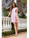 Sukienka mini o trapezowym kroju - brudno-różowa