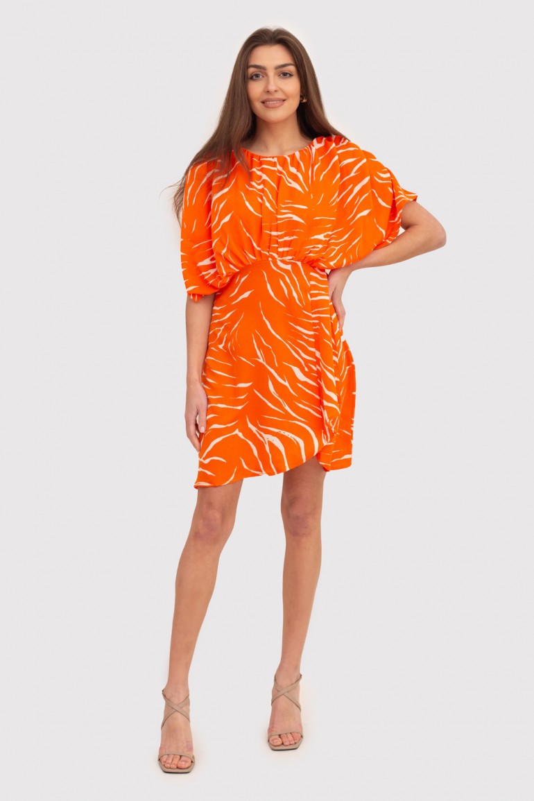 CM7934 Sukienka mini z luźną górą - pomarańczowa