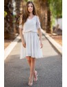Szyfonowa sukienka z rozcięciami na ramionach - biała