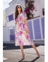 Rozkloszowana sukienka szyfonowa - fioletowa