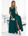 Elegancka sukienka maxi na ramiączkach - zielona