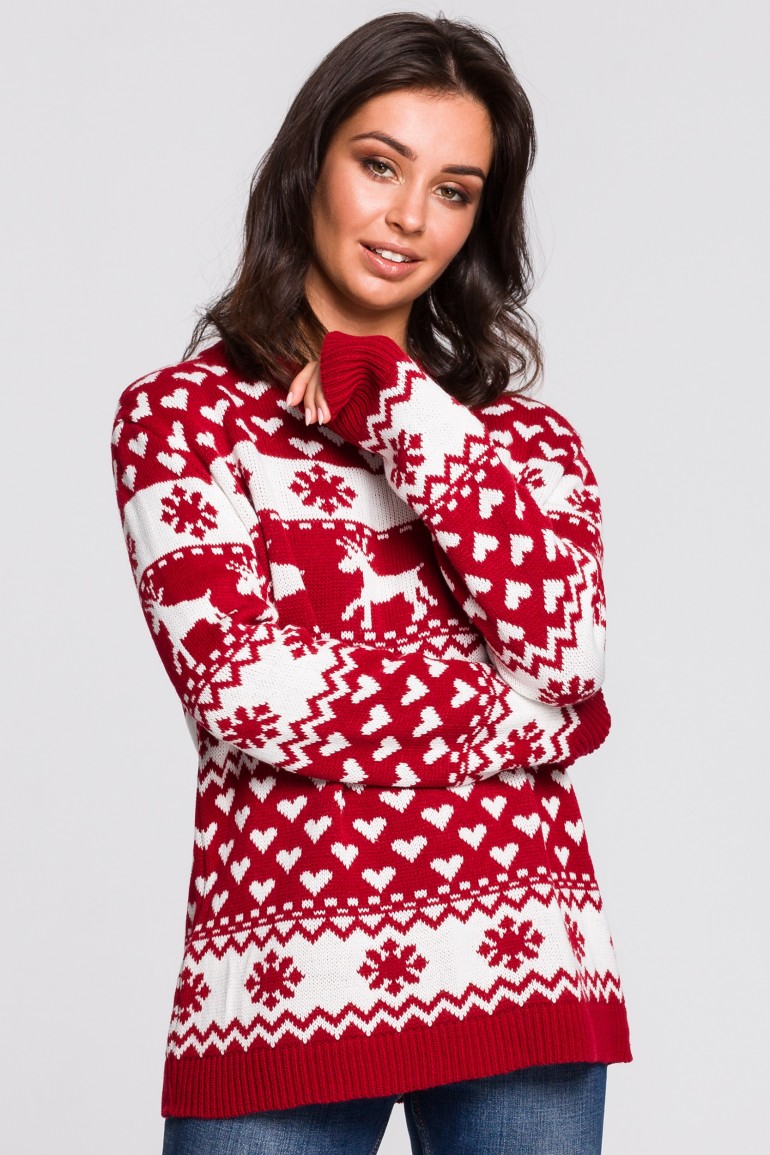CM4754 Sweter z motywem świątecznym - model 1