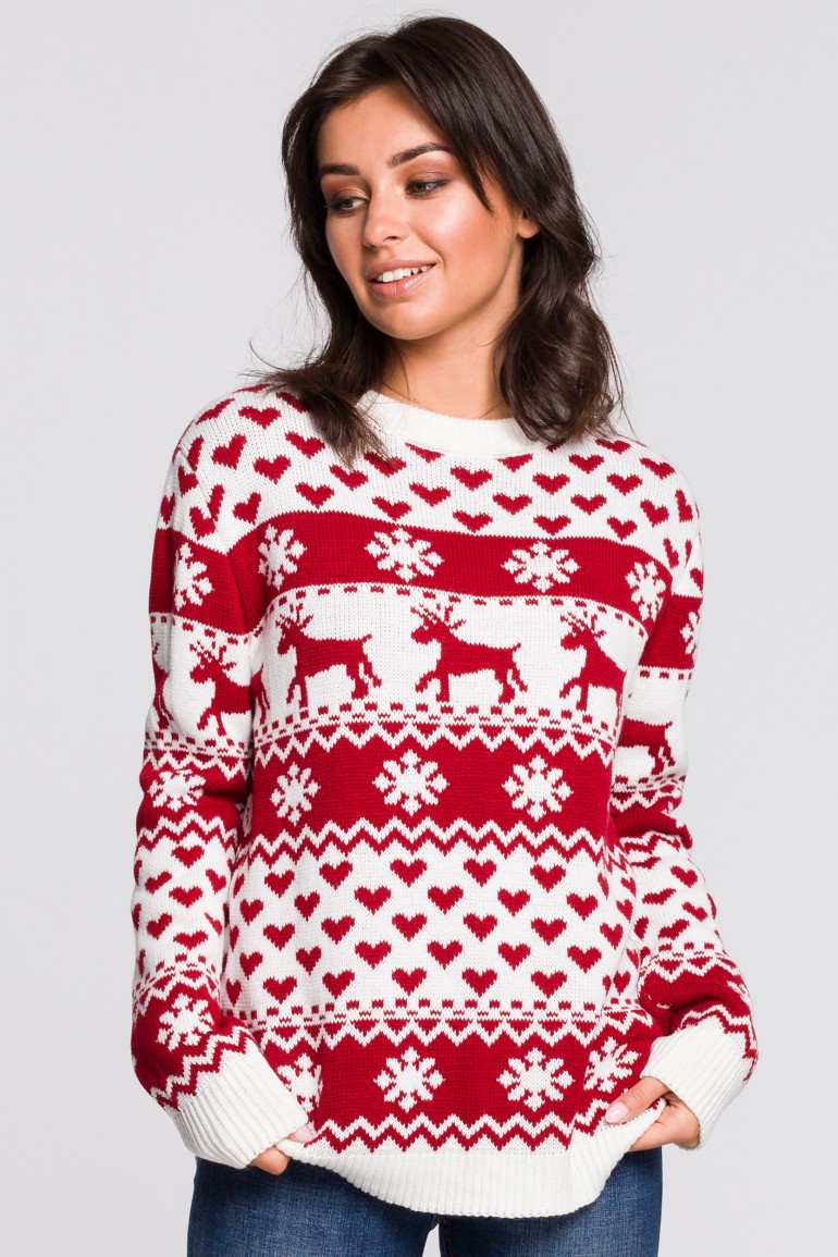 CM4754 Sweter z motywem świątecznym - model 2