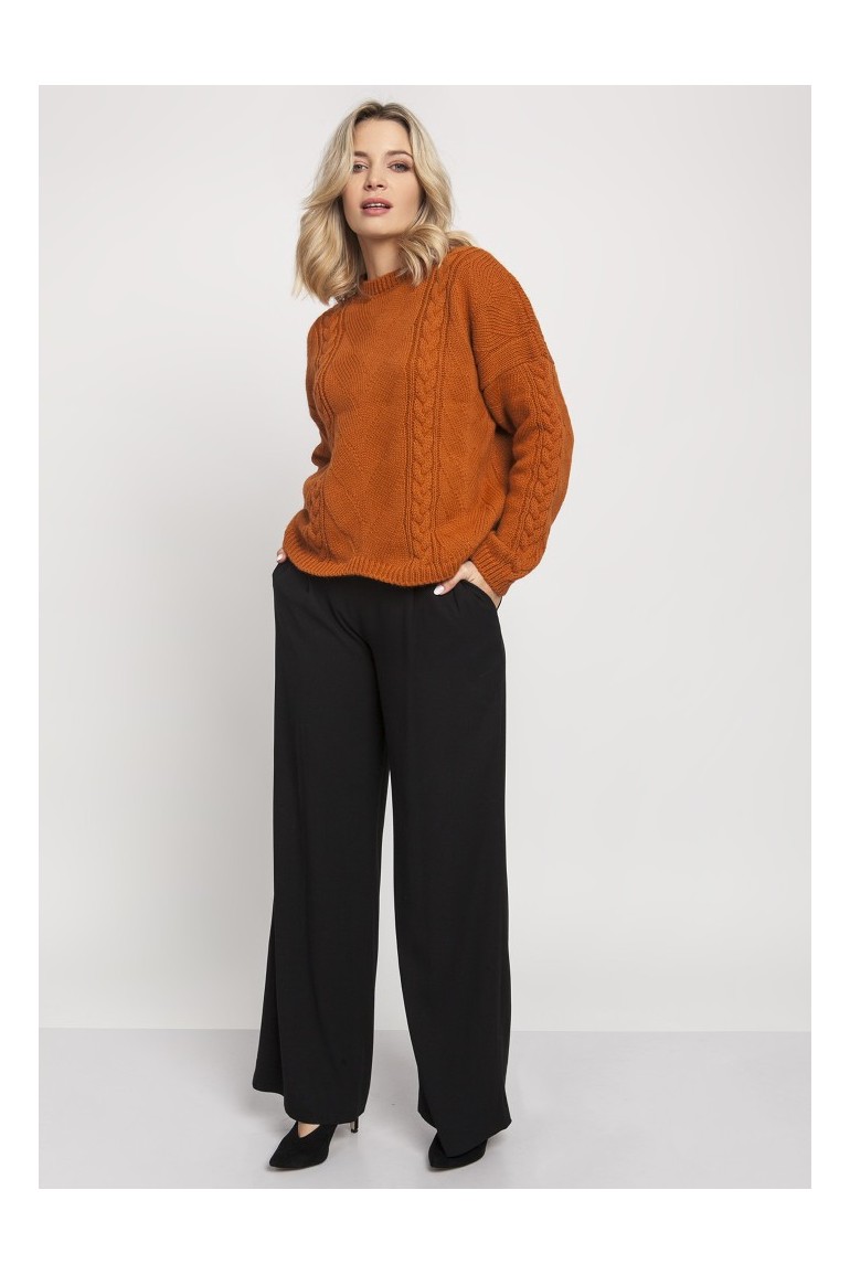 CM4675 Duży wygodny sweter - karmelowy