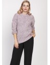 Luźny melanżowy sweter - różowy