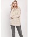 Elegancki sweter z półgolfem - beżowy