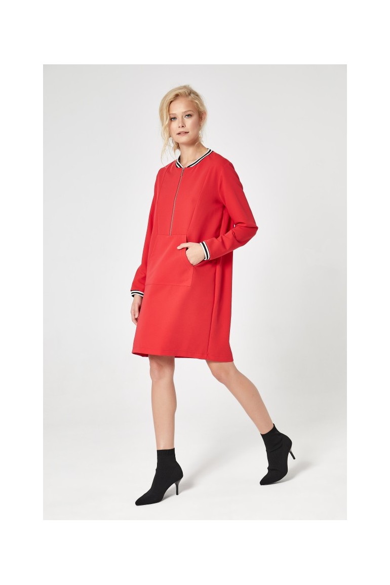 CM4732 Sportowa sukienka mini - czerwona
