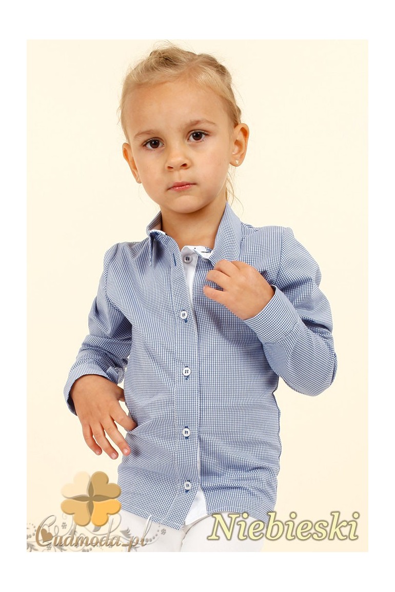 MA023 Elegancka dziecięca koszula - niebieska
