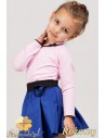 Klasyczna bluzeczka dla dziewczynki z koronką - różowa