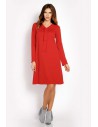 Luźna sukienka z wiązaniem przy szyi - czerwona