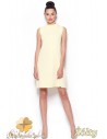 FIGL M299 Prosta sukienka tunika z mini golfem - żółta