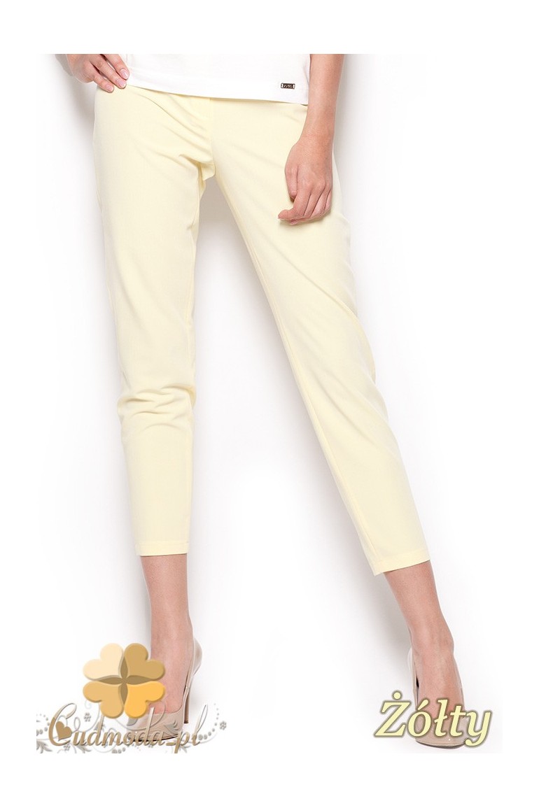 CM0913 FIGL M293 Eleganckie spodnie damskie 7/8 - żółte