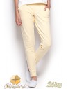 FIGL M305 Eleganckie dresowe spodnie z kieszeniami - żółte