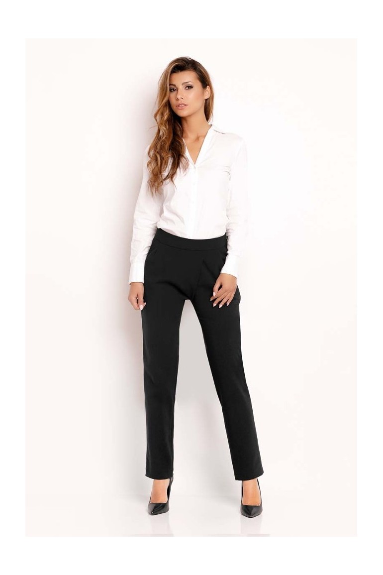 CM3330 Eleganckie biurowe spodnie - czarne