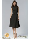 Biurowa sukienka midi bez rękawów - czarna