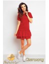 Sportowa sukienka mini z falbankami - czerwona