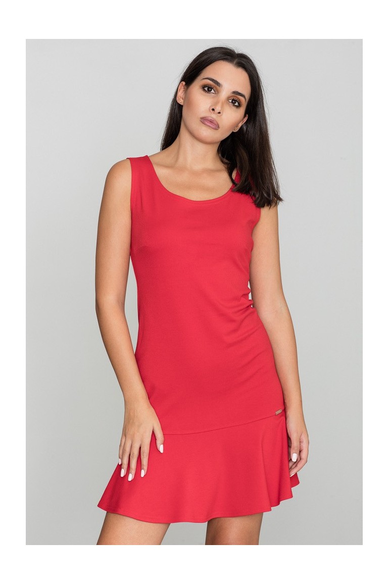 CM3469 Dopasowana sukienka bez rękawów - czerwona