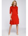 Zwiewna rozkloszowana sukienka midi - czerwona