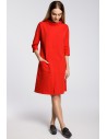 Sukienka oversize z ukośnymi kieszeniami - czerwona