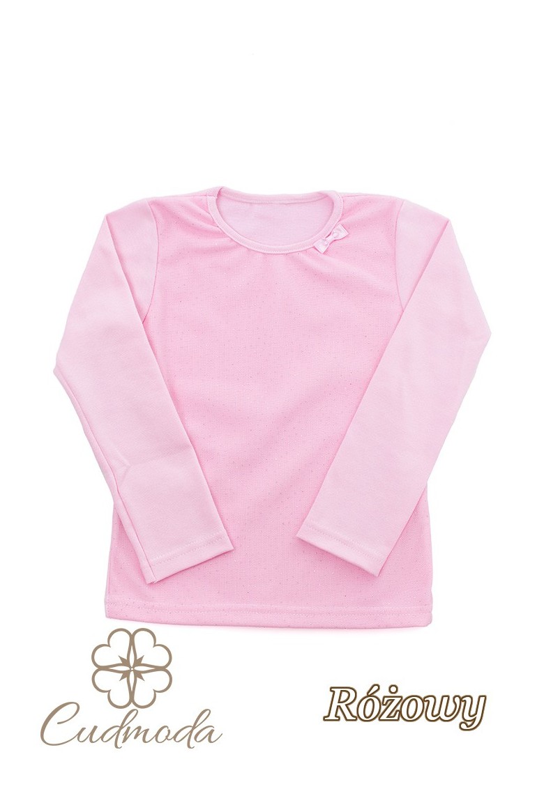 MA108 Bluzeczka dziecięca z cekinami i kokardką - różowa