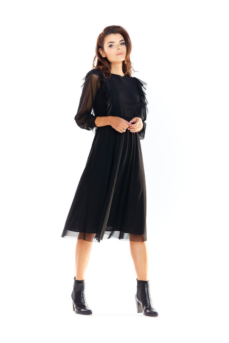 CM4885 Elegancka sukienka tiulowa - czarna