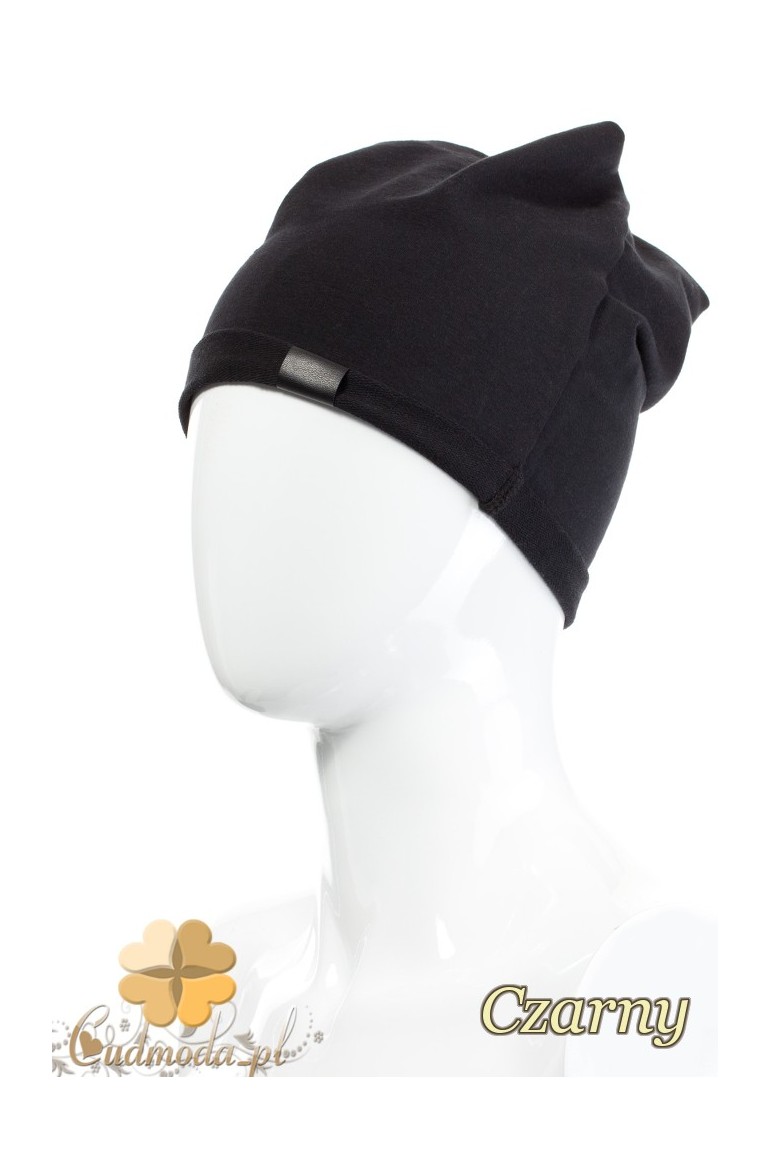 CM2075 Lekka bawełniana czapka zimowa - czarna