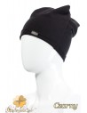 Lekka bawełniana czapka zimowa - czarna