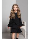 Sukienka dziewczęca z falbanką - czarna