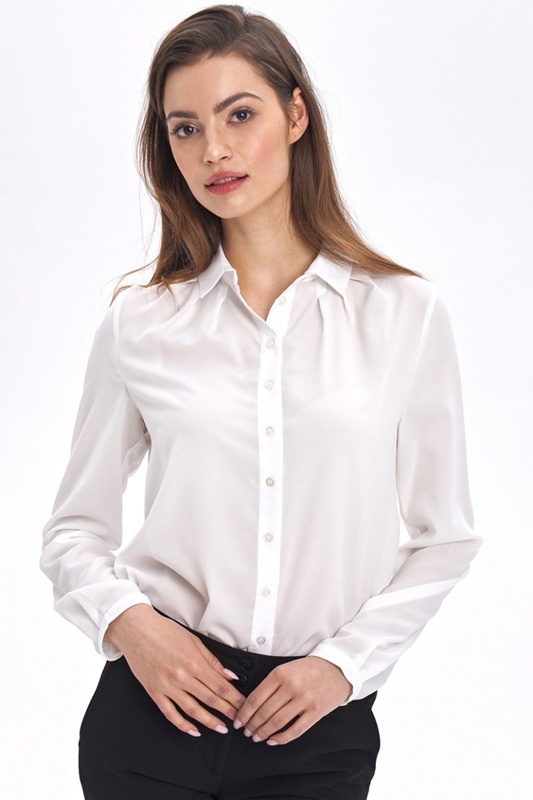 CM5183 Bluzka koszulowa z długim rękawem - ecru