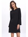 Stylowa sukienka mini z szerokim rękawem - czarna