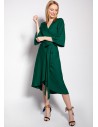Kopertowa sukienka asymetryczna - zielona