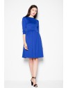 Klasyczna sukienka odcinana w pasie - niebieska