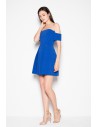 Wyjątkowa odcinana sukienka mini - niebieska