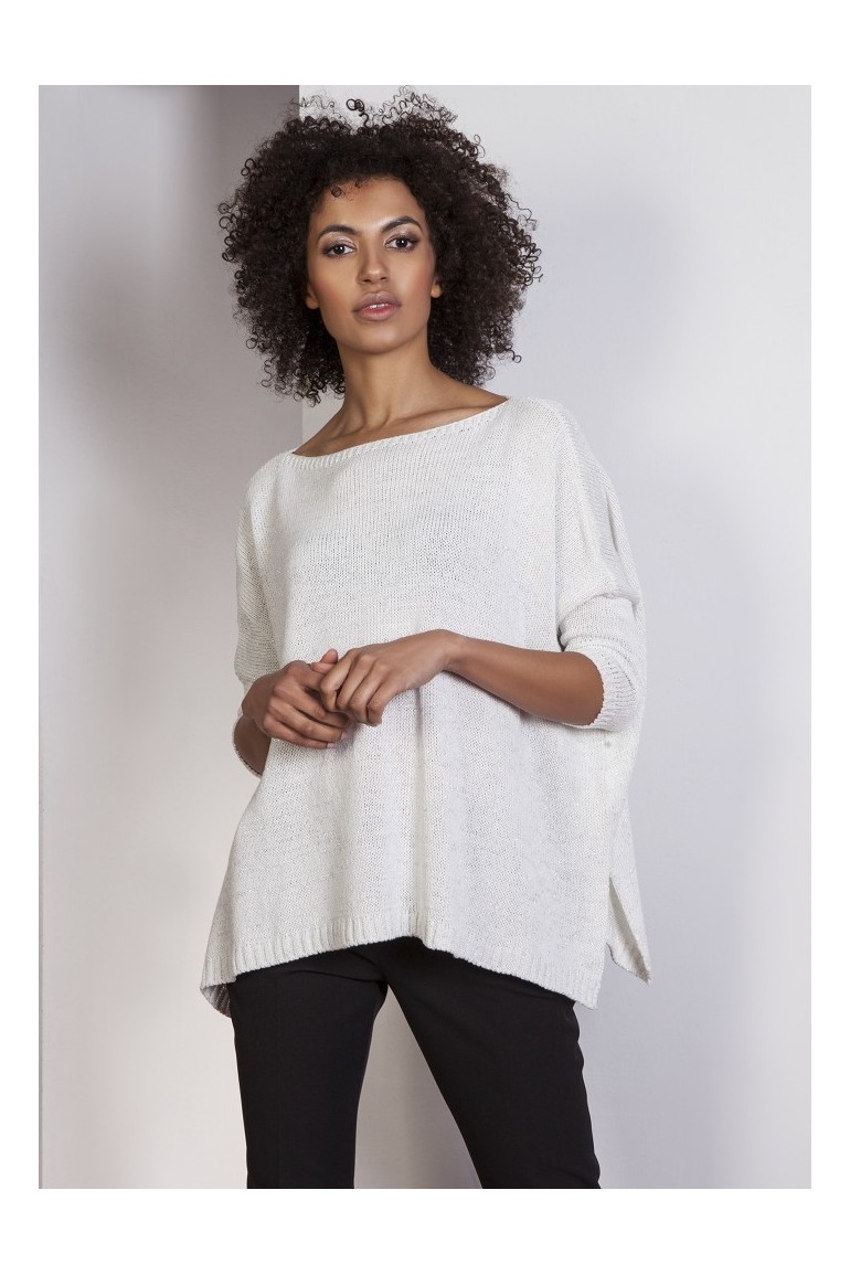 CM3656 Elegancki sweter oversize - ecru