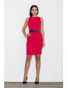 Ołówkowa sukienka bez rękawów - czerwona