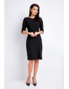 Biurowa sukienka ołówkowa kontrafałda - czarna