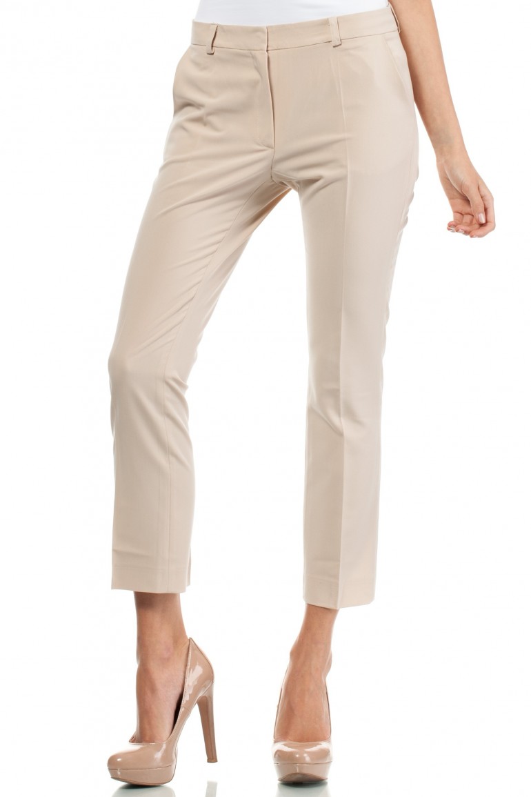 CM1449 Eleganckie spodnie damskie z pasem - beżowe