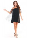 Sukienka mini z tiulowymi dodatkami - czarna